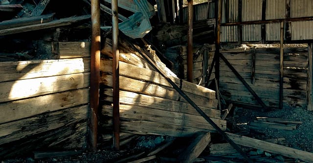 Retaining wall of shack slowly collapsing